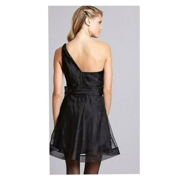 Allen Schwartz Prive One Shoulder Black Dress Size 6 - Picture 2 of 8